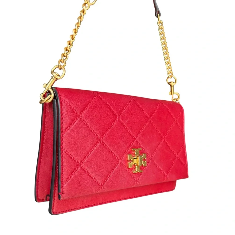 Tory Burch Georgia Turn Lock Mini Bag Red Crossbody